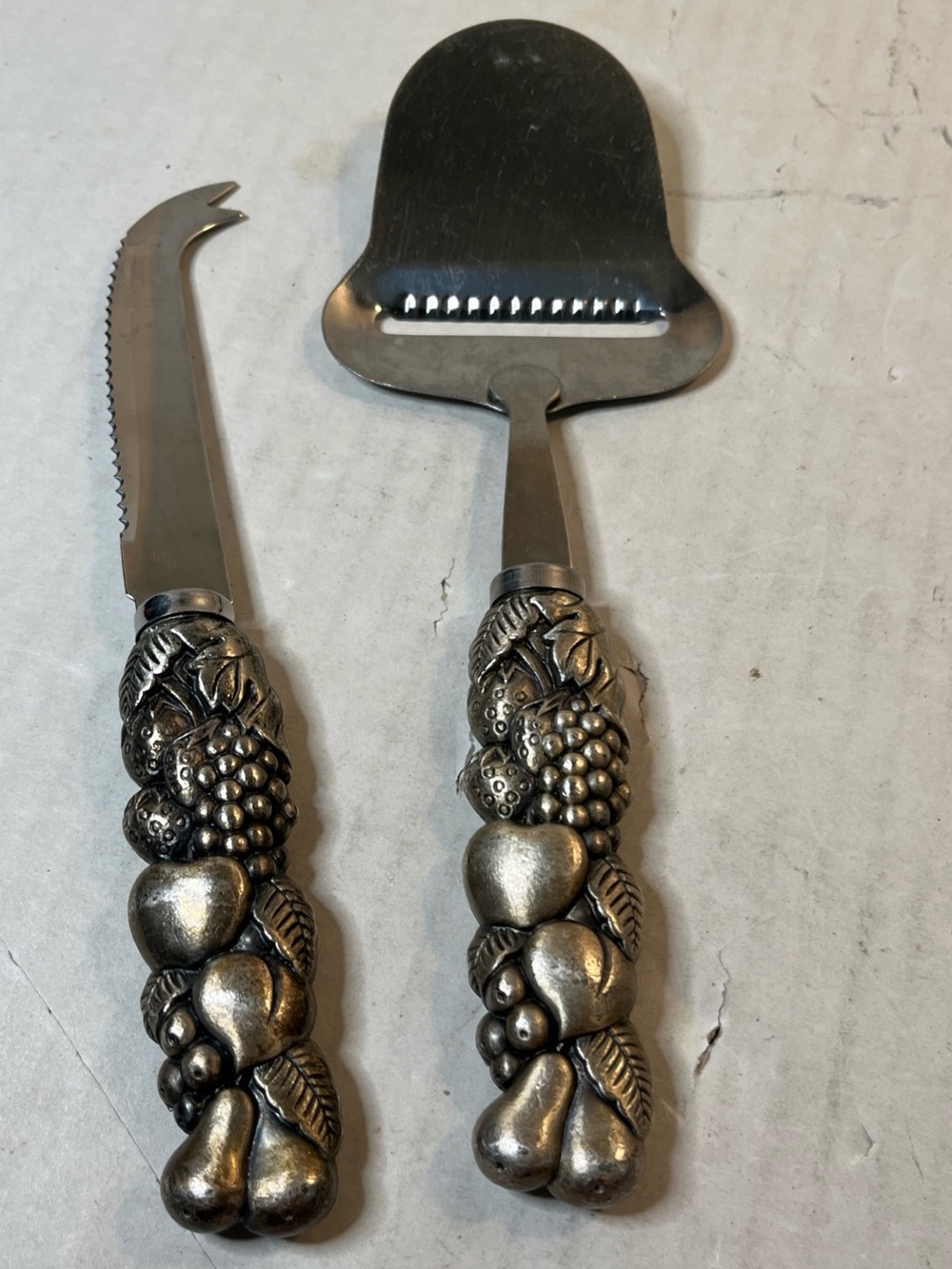 Pewter Handle Cheese Knife & Spreader Set stainless steal blade
